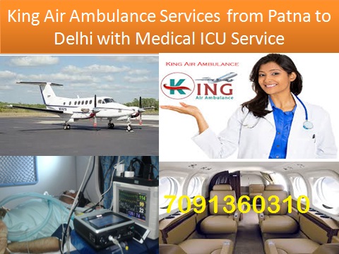 kingair ambulance patna to delhi